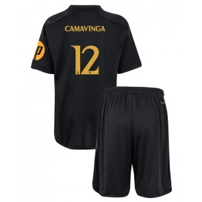 Real Madrid Eduardo Camavinga #12 Rezervni Dres za Dječji 2023-24 Kratak Rukavima (+ kratke hlače)